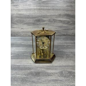 Kundo Quartz Anniversary Carriage Clock German Kieninger Obergfell Vintage Gold